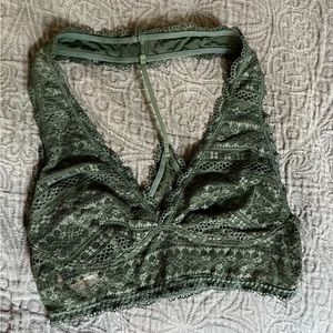 Green lace bralette